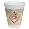 Dart Cafe G Foam Hot/Cold Cups, 12 oz, Brown/Red/White, PK20 12X16G